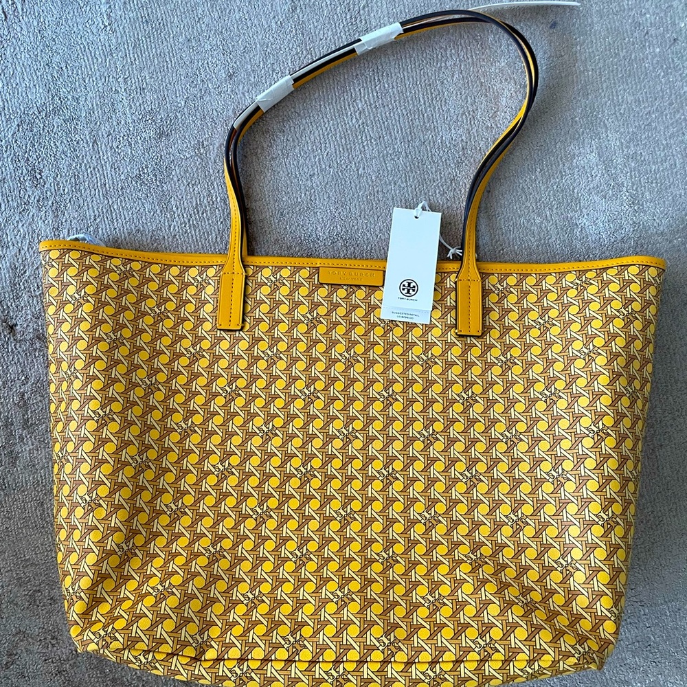 NWT Tory Burch monogram tote - yellow